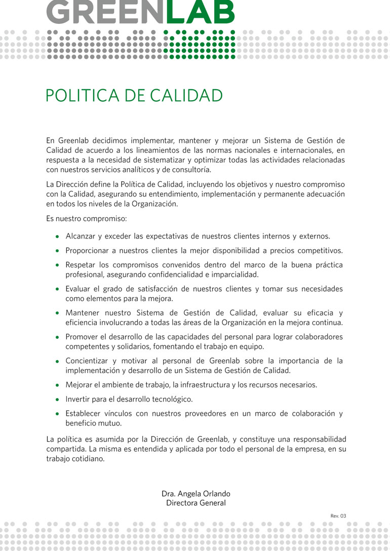 Politica de calidad